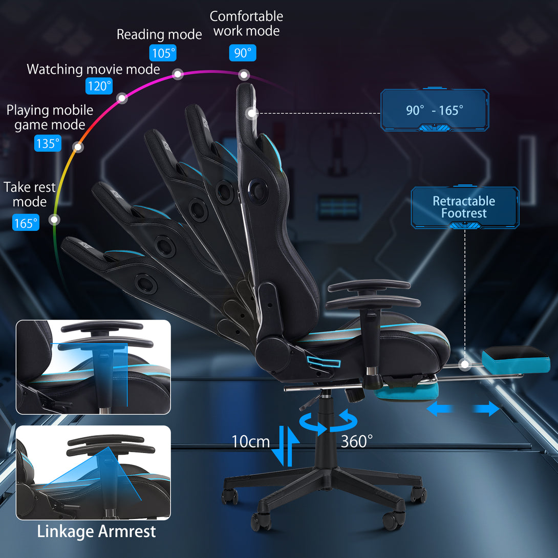 racing-style-v-look-gaming chairs-rgl203-adjustable