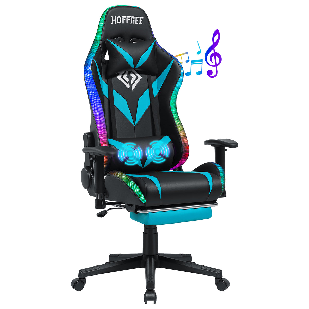 HOFFREE RGB Gaming Chair – Red/Black Configuration