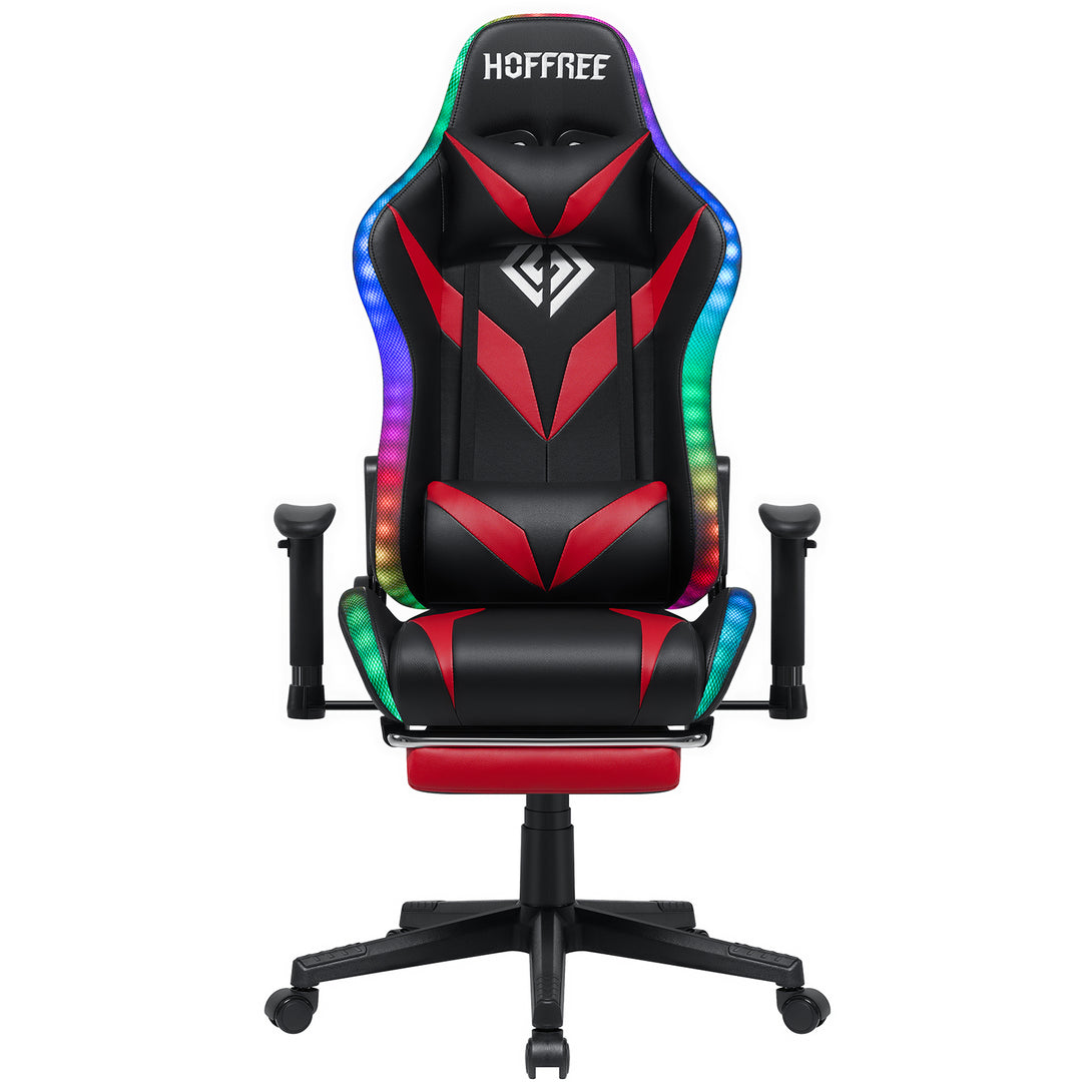 racing-style-v-look-gaming chairs-rgl203-black-and-red-front-view