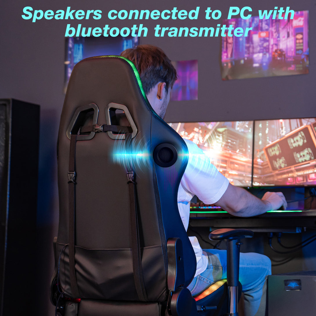 racing-style-v-look-gaming chairs-rgl203-speakers-connected-to-pc-with-bluetooth-transmitter