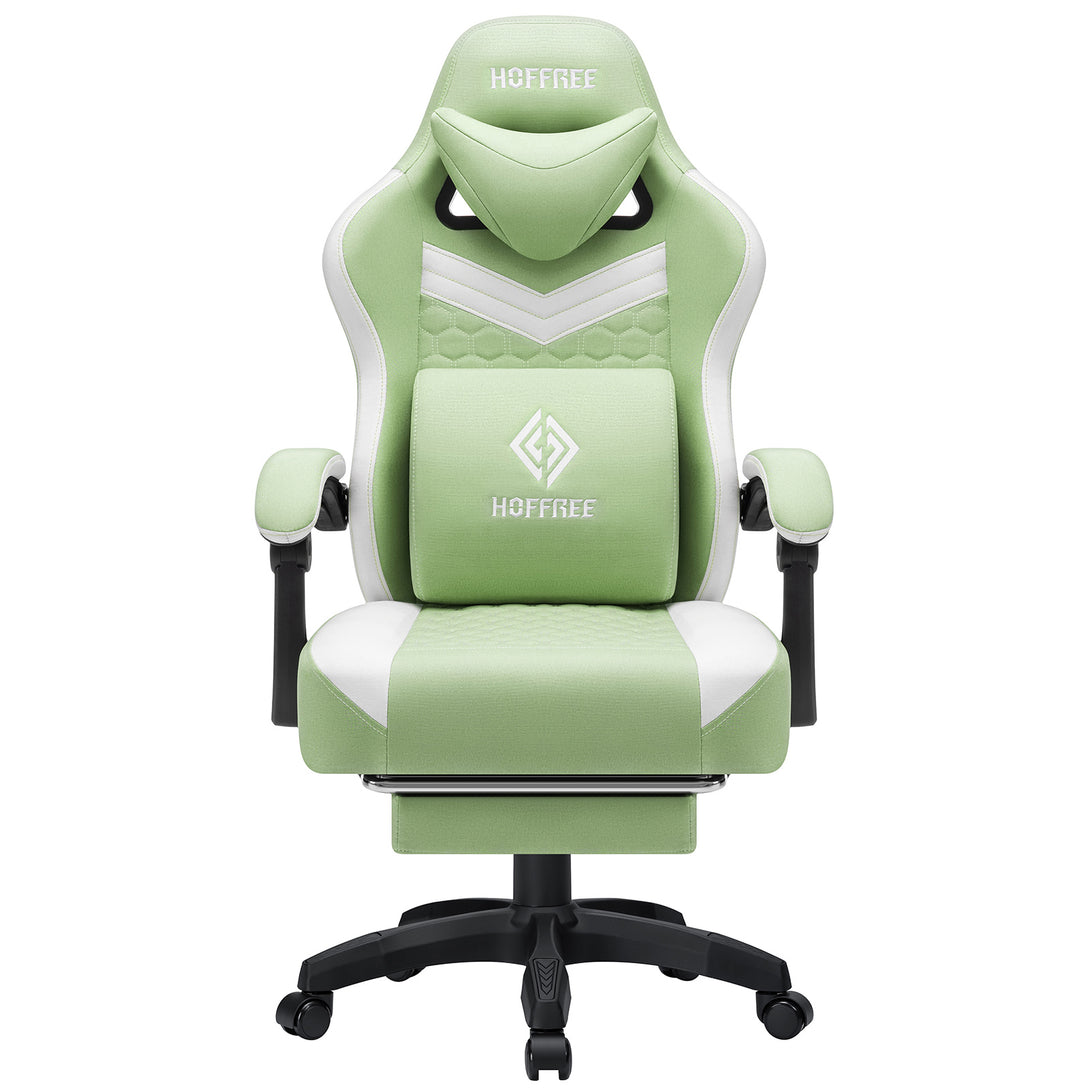 refreshing-base-series-ergonomic-gaming-chairs-massage-adjustable-440-lbs-weight-capacity-fab501-white-grren-front-view