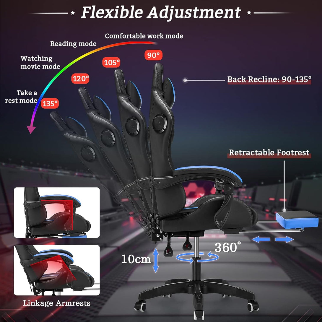 victory-series-ergonomic-gaming-chairs-lumbar-massage-bluetooth-control-flexible-adjustment