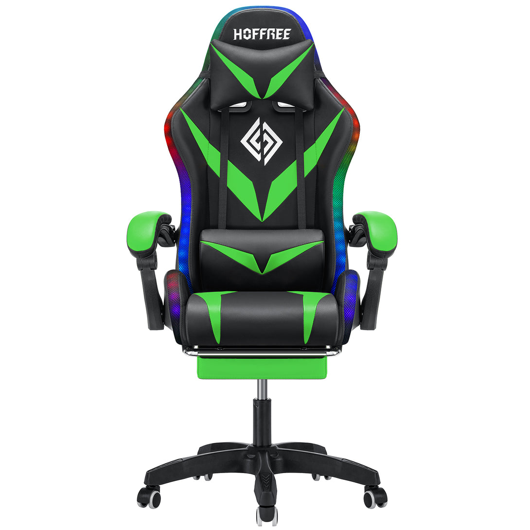 victory-series-ergonomic-gaming-chairs-lumbar-massage-bluetooth-control-green-black